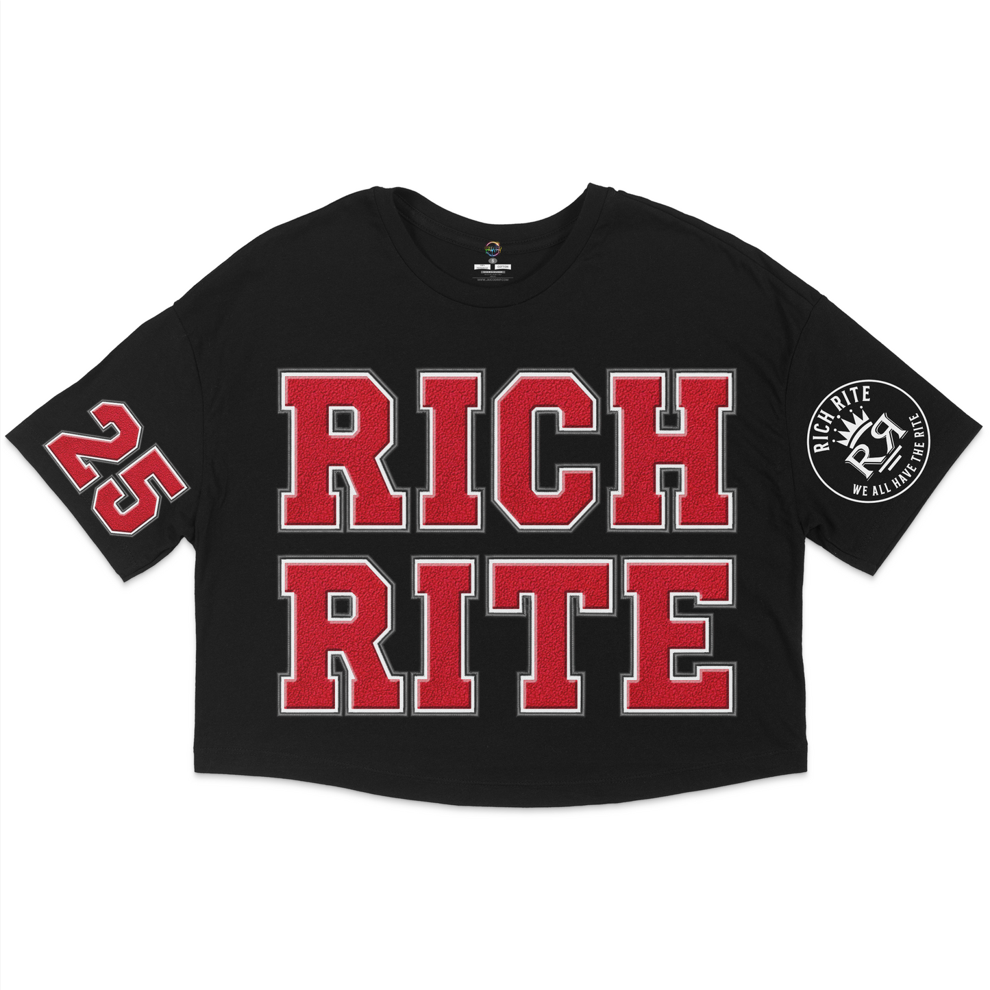 Rich Rite Block Lettering Jersey Cropped T-Shirt