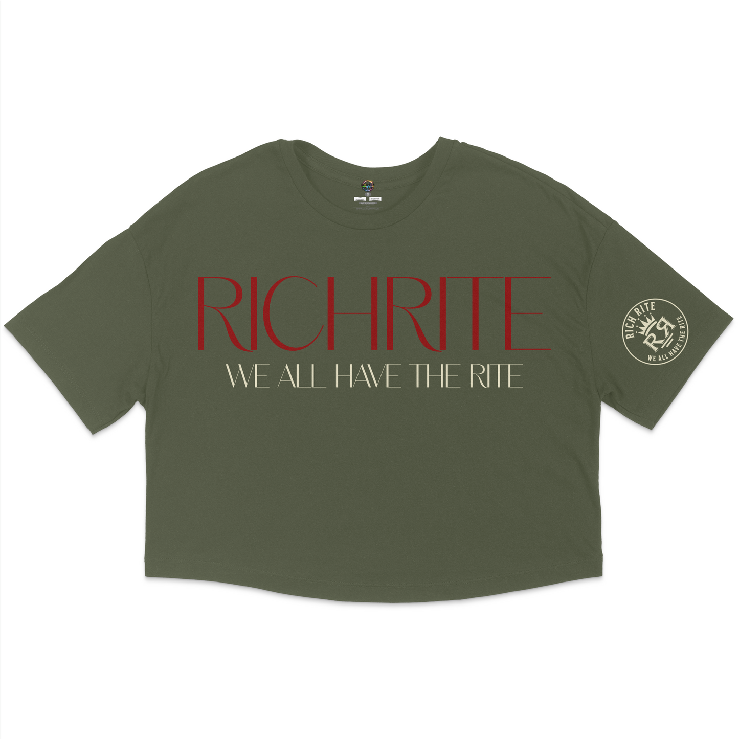 Rich Rite Burgundy Jersey Cropped T-Shirt