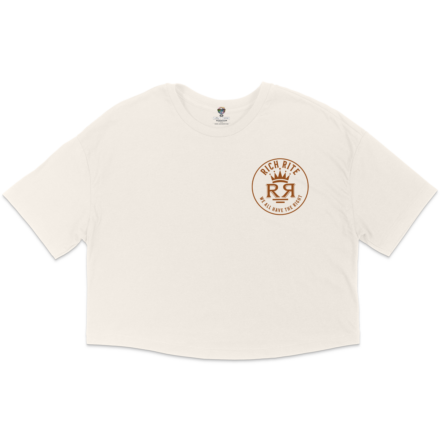 Rich Rite Rich Chocolate Front and Back Jersey Cropped T-Shirt