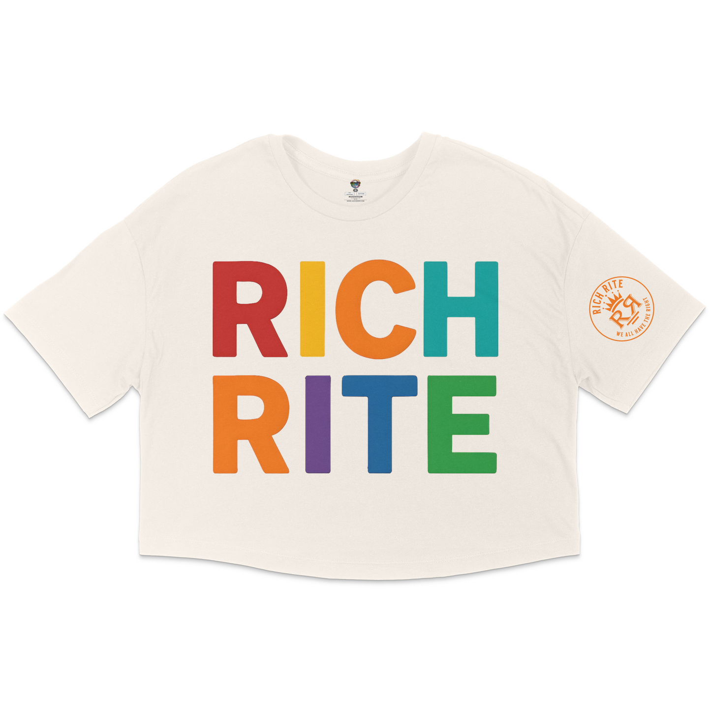 Rich Rite Colorful Logo Jersey Cropped T-Shirt
