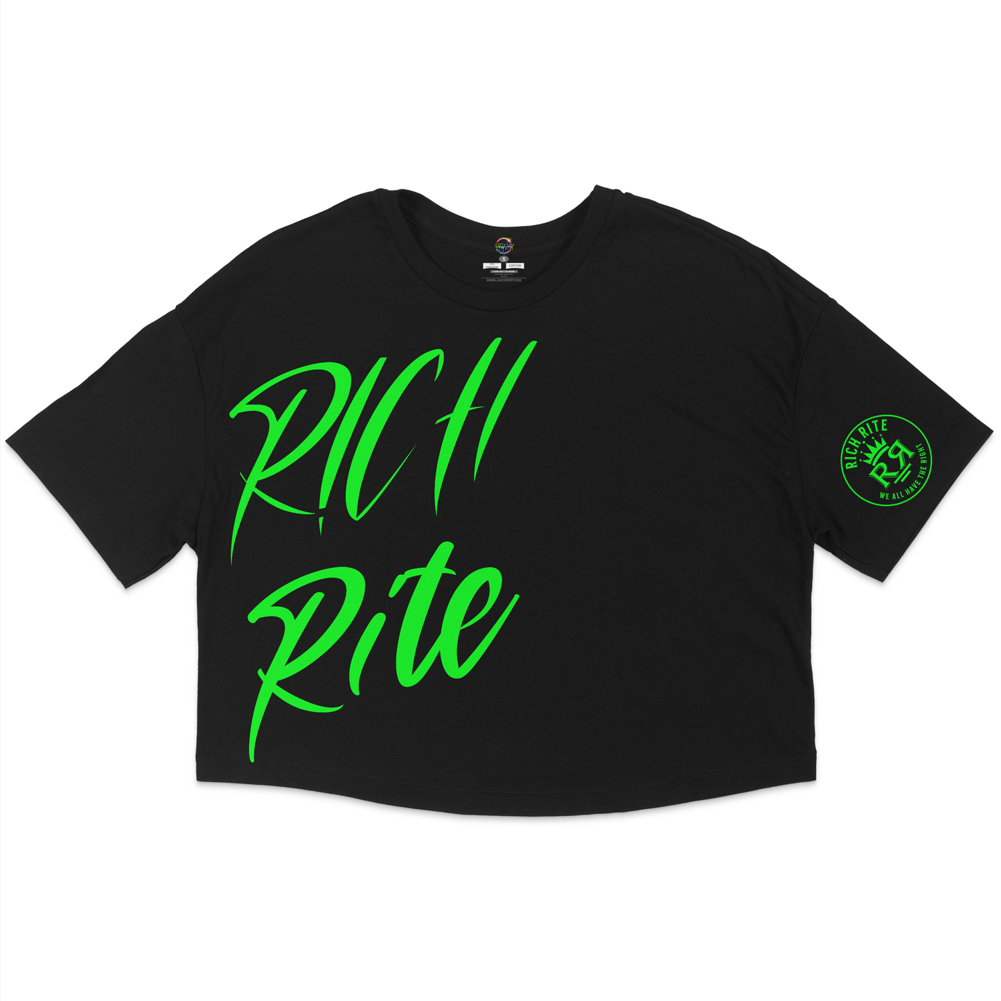 Rich Rite Lime Jersey Cropped T-Shirt