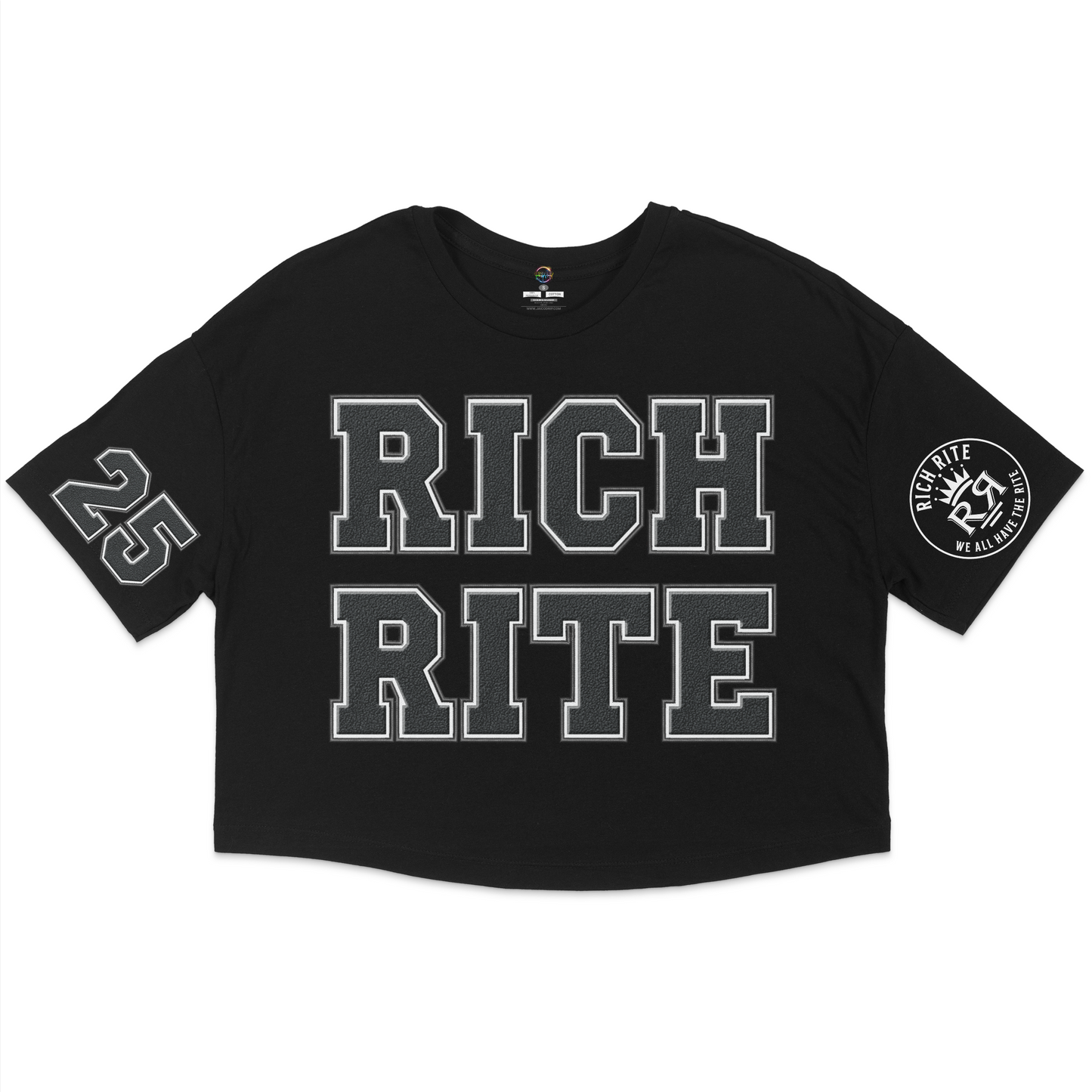 Rich Rite Block Lettering Jersey Cropped T-Shirt