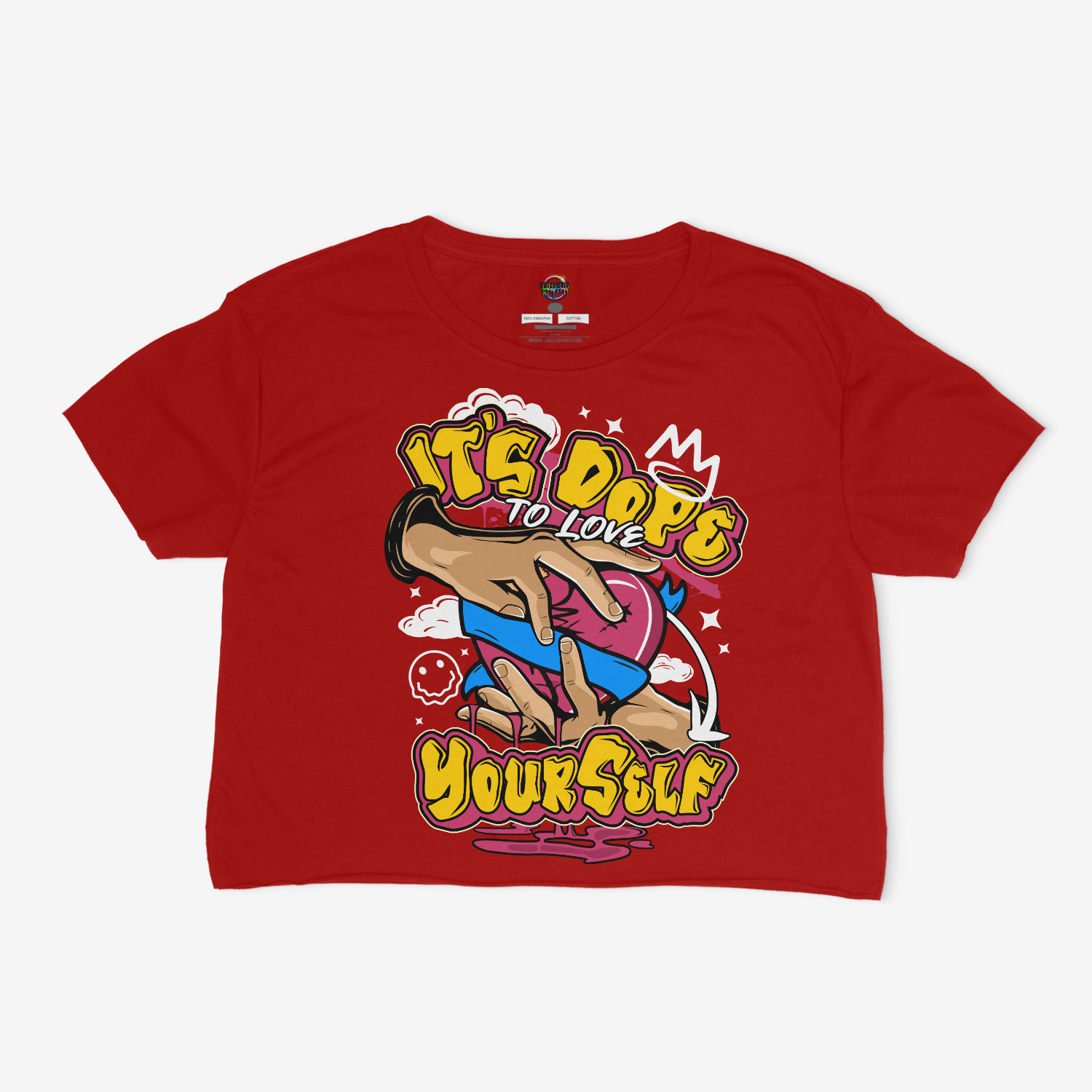It's Dope To Love Yourself Cropped Relaxed Fit Graphic T-Shirt