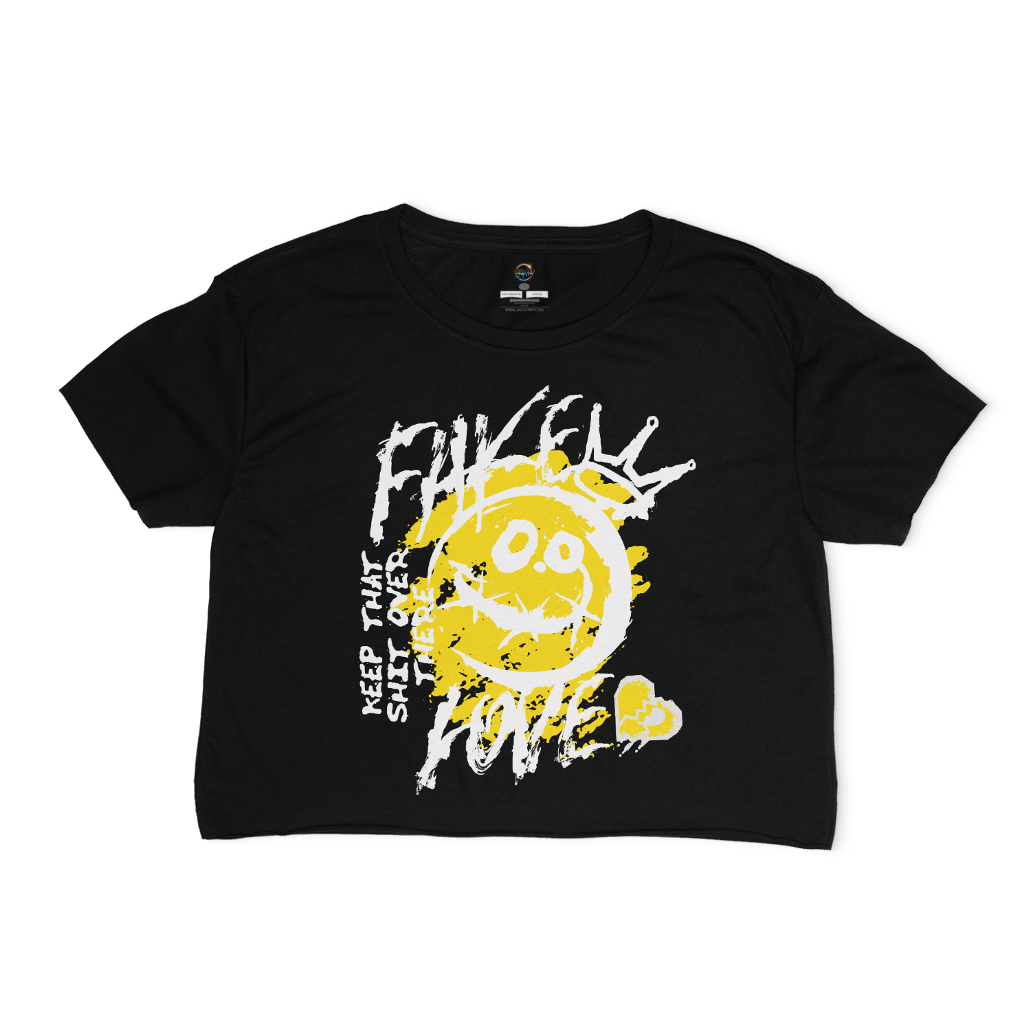Fake Love Relaxed Fit Cropped Graphic T-shirt