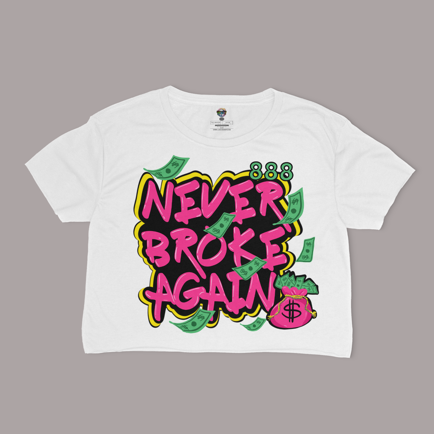Never Broke Again Relaxed Fit Cropped Graphic T-shirt
