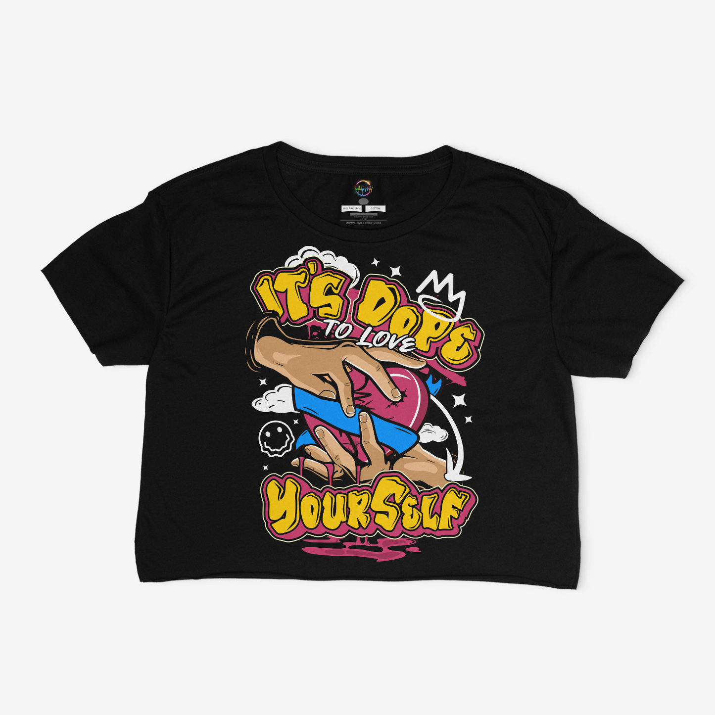 It's Dope To Love Yourself Cropped Relaxed Fit Graphic T-Shirt