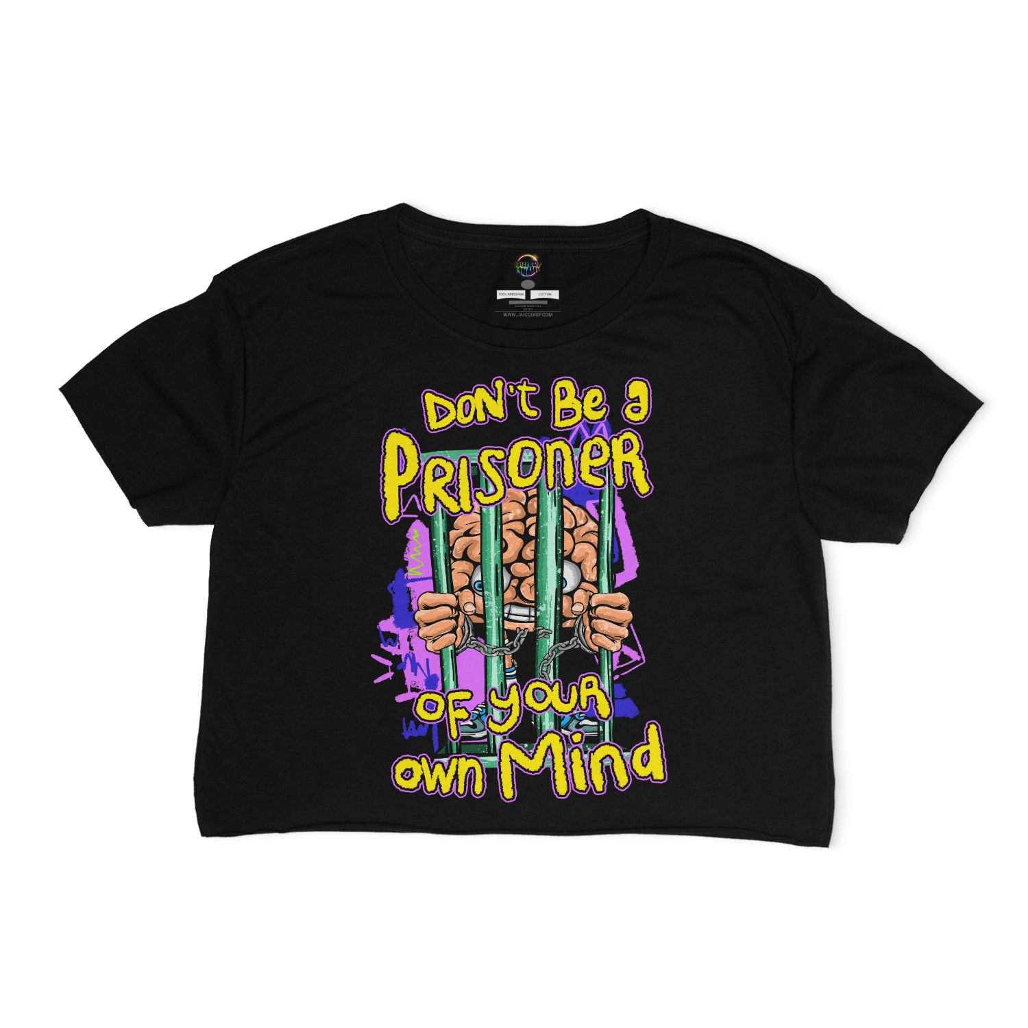 Don't Be A Prisoner Of Your Own Mind Relaxed Fit Cropped Graphic T-shirt
