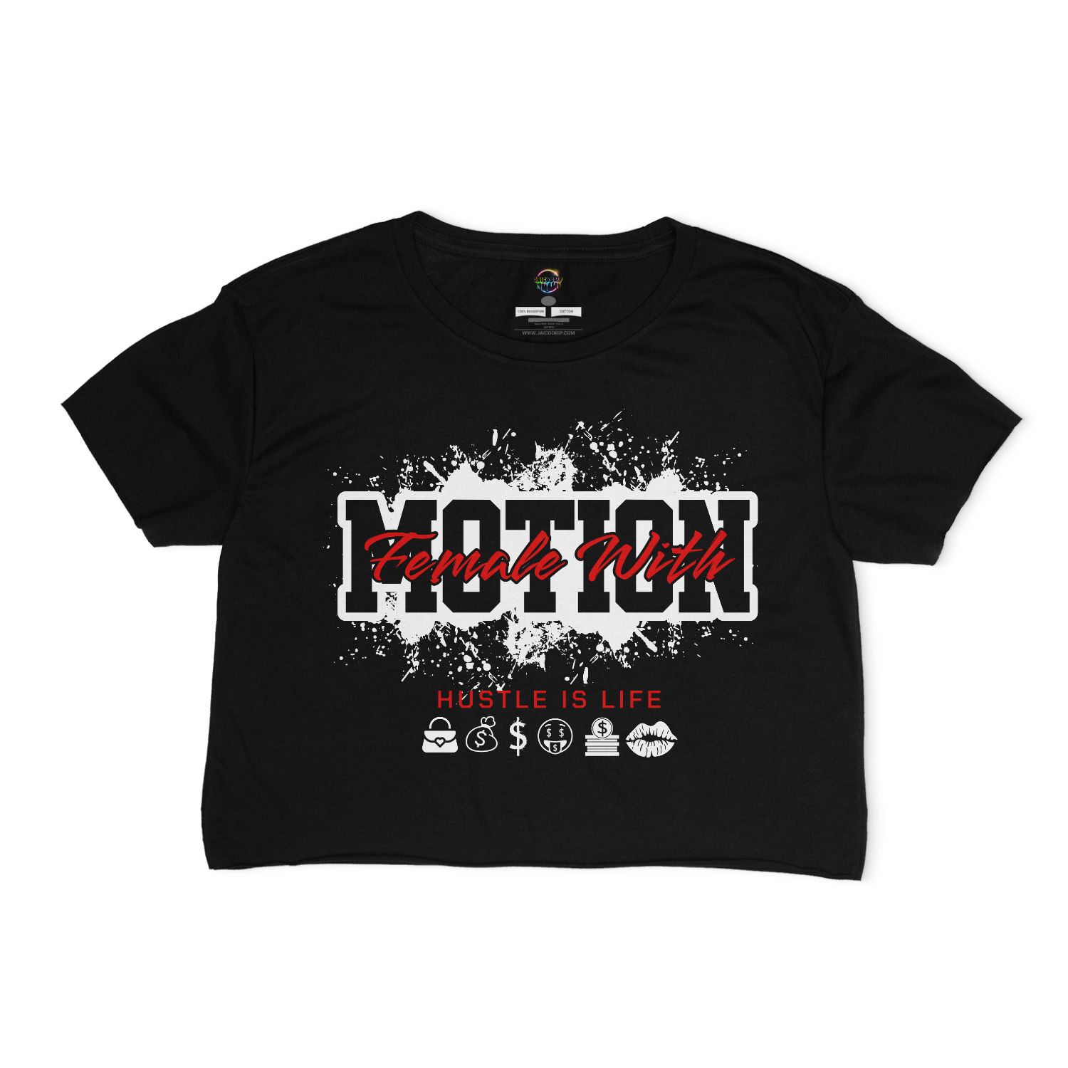 Female With Motion Relaxed Fit Cropped Graphic T-shirt