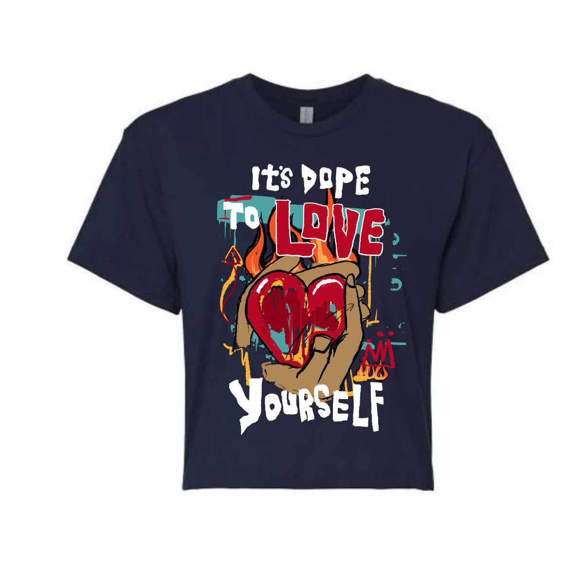 It's Dope To Love Yourself Cropped Relaxed Fit Graphic T-Shirt