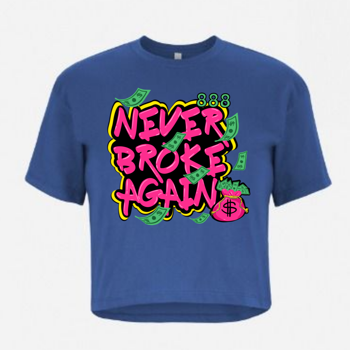 Never Broke Again Relaxed Fit Cropped Graphic T-shirt