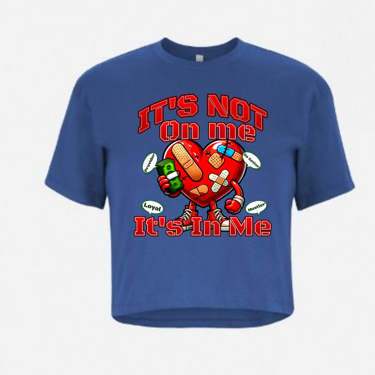 It's Not On Me, It's In Me Relaxed Fit Cropped Graphic T-shirt