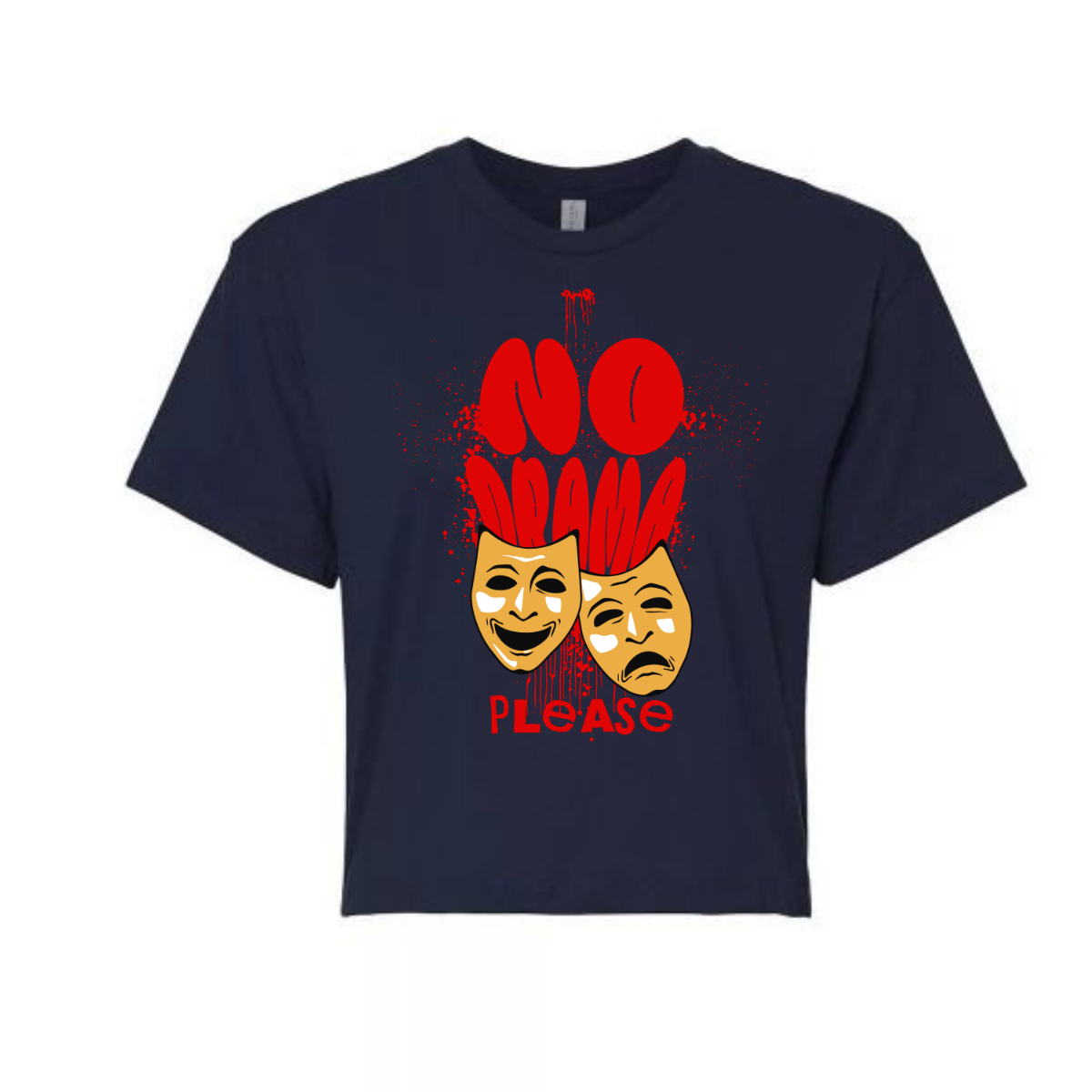 No Drama Please Relaxed Fit Cropped Graphic T-shirt