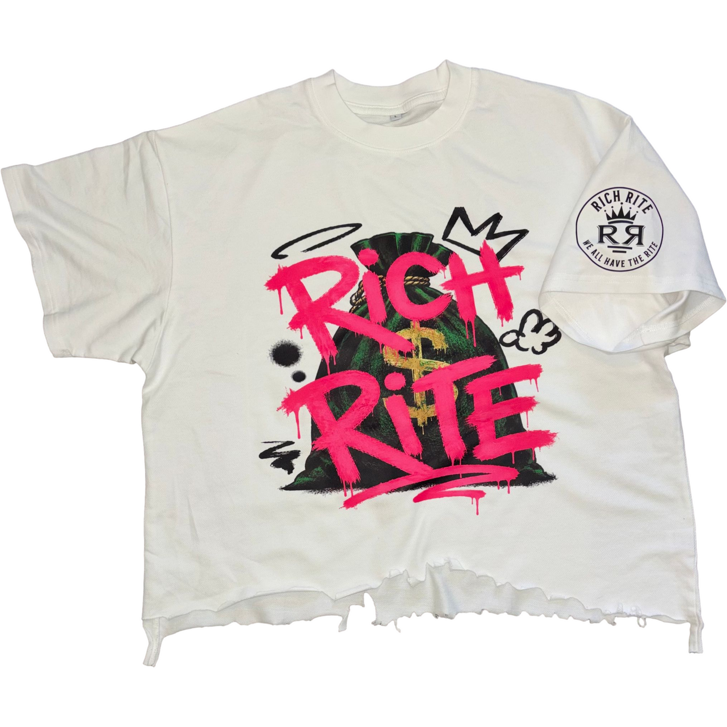 Rich Rite Vintage Wash Boxy Distressed Hem T-Shirt ***PLEASE ALLOW UP TO TWO WEEKS FOR DELIVERY FOR THIS ITEM***