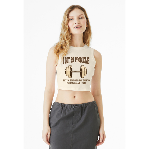 99 Problems Micro Rib Crop Tank