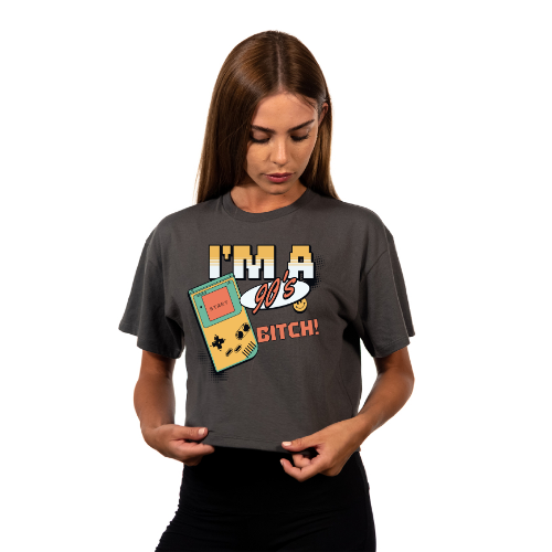 I'm A 90's Bitch Relaxed Fit Cropped T-Shirt