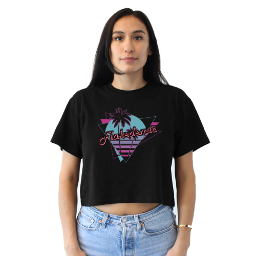 FLAKEDEMIC Retro Relaxed Fit Cropped Tee