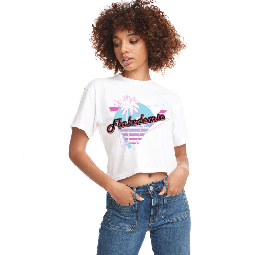 FLAKEDEMIC Retro Relaxed Fit Cropped Tee