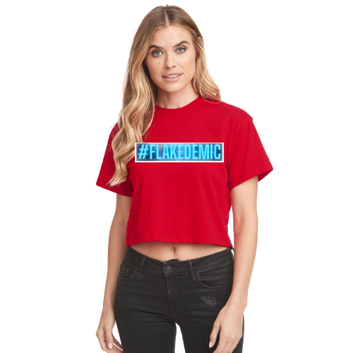 #FLAKEDEMIC Relaxed Fit Cropped Tee