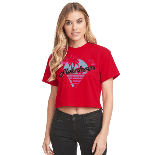 FLAKEDEMIC Retro Relaxed Fit Cropped Tee