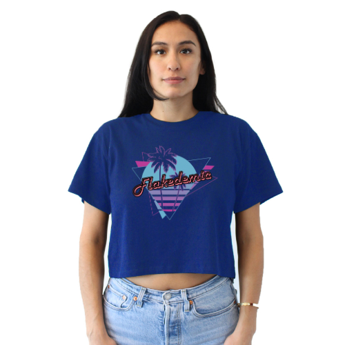 FLAKEDEMIC Retro Relaxed Fit Cropped Tee