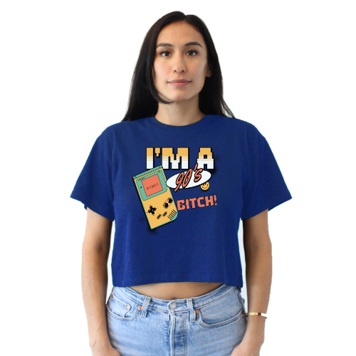 I'm A 90's Bitch Relaxed Fit Cropped T-Shirt