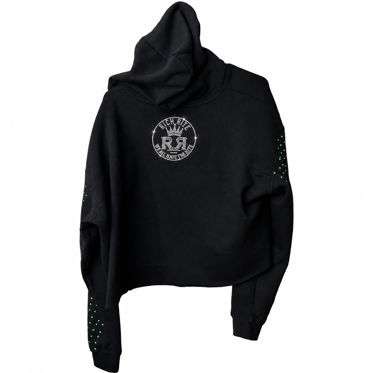 Rich Rite Rhinestone Cropped Hoodie