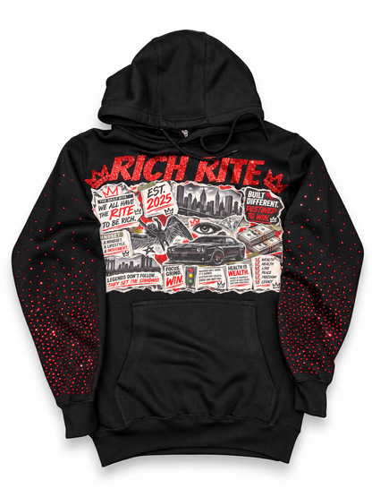 Rich Rite Rhinestone Graphic Unisex Hoodie