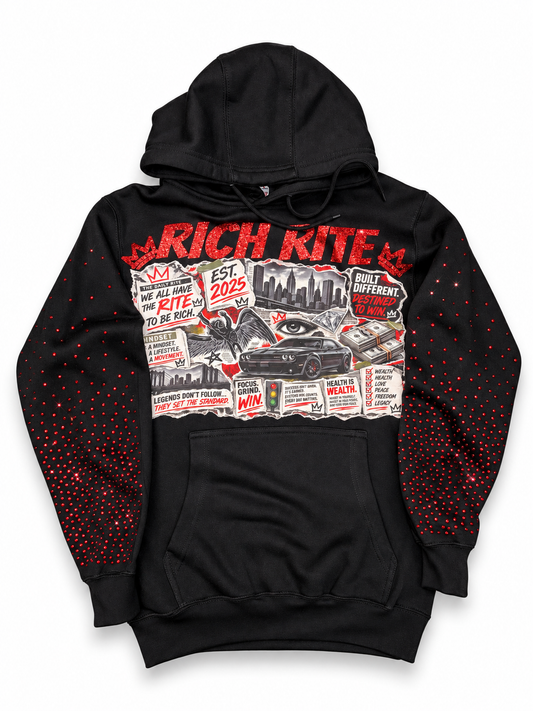 Rich Rite Rhinestone Graphic Unisex Hoodie