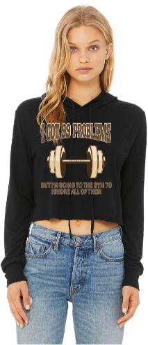 99 Problems Cropped Long Sleeve Hoodie