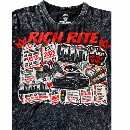 Rich Rite Acid Wash Unisex T-Shirt
