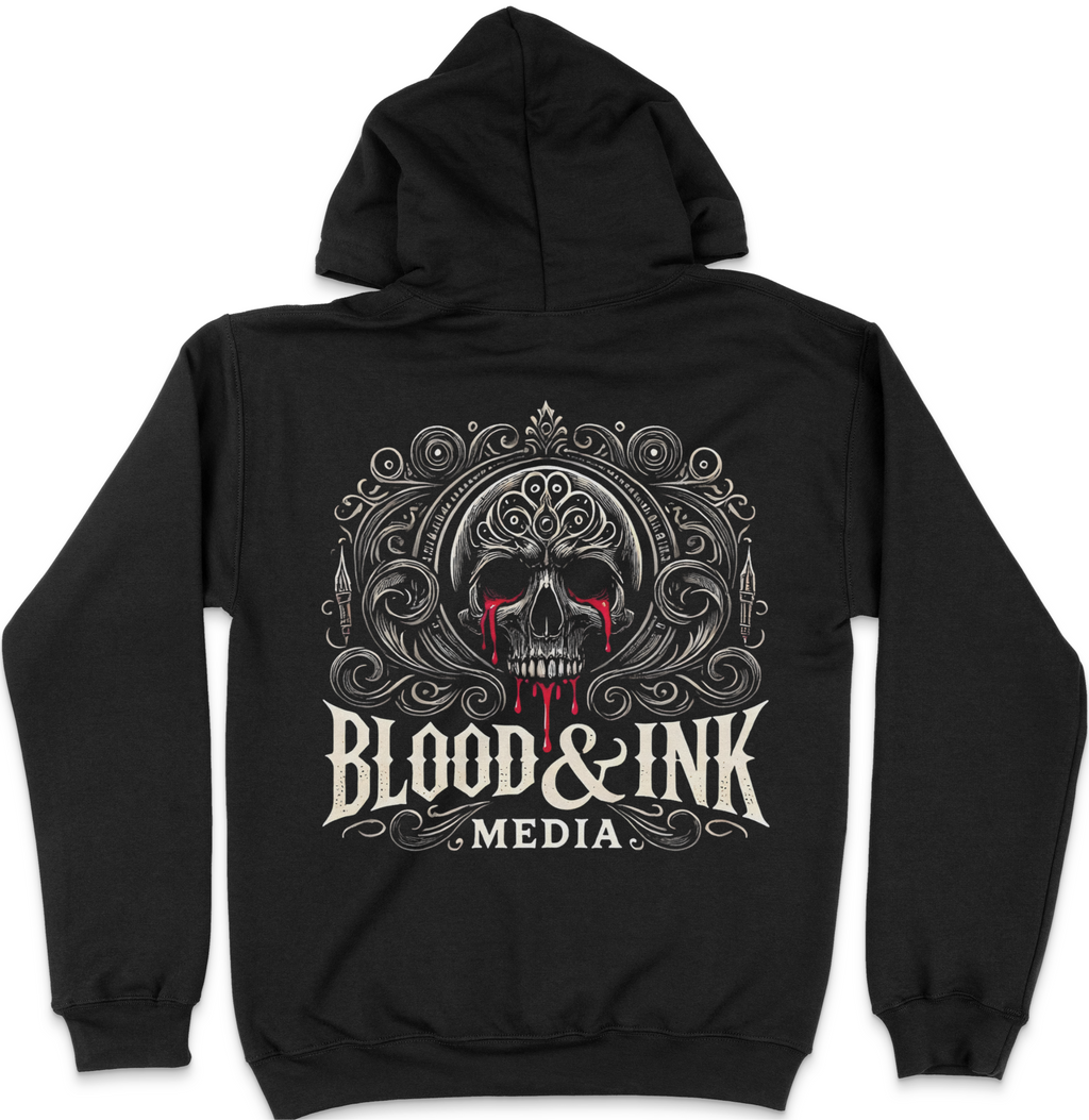 Blood and Ink Media Skull Front and Back Unisex Hoodie