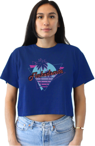 FLAKEDEMIC Retro Relaxed Fit Cropped Tee