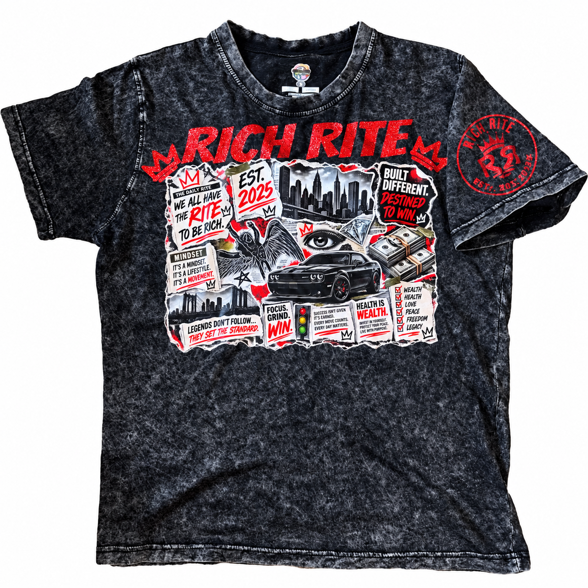 Rich Rite Acid Wash Unisex T-Shirt