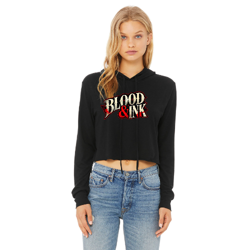 Blood and Ink Logo Crop Hoodie