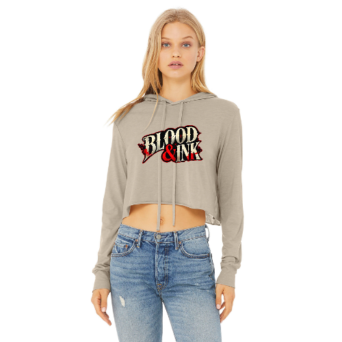 Blood and Ink Logo Crop Hoodie