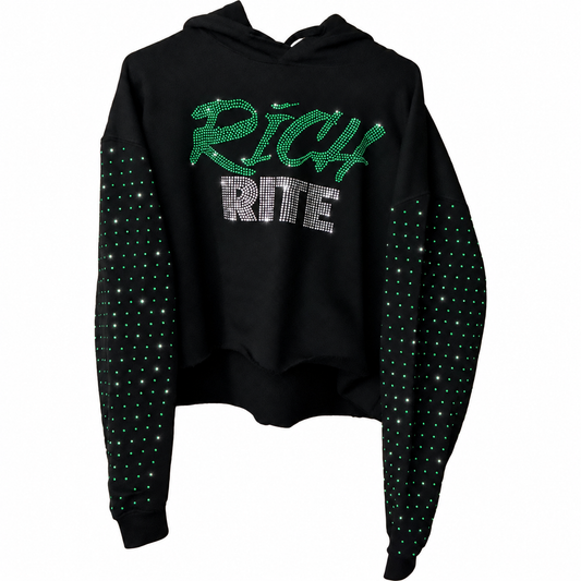 Rich Rite Rhinestone Cropped Hoodie
