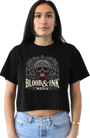Blood and Ink Media Skull Relaxed Fit Crop Top