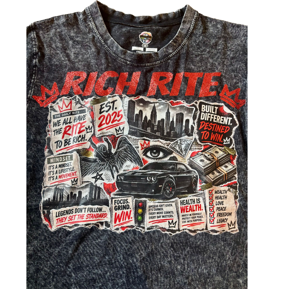 Rich Rite Acid Wash Unisex T-Shirt
