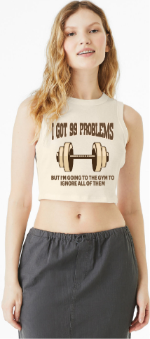 99 Problems Micro Rib Crop Tank