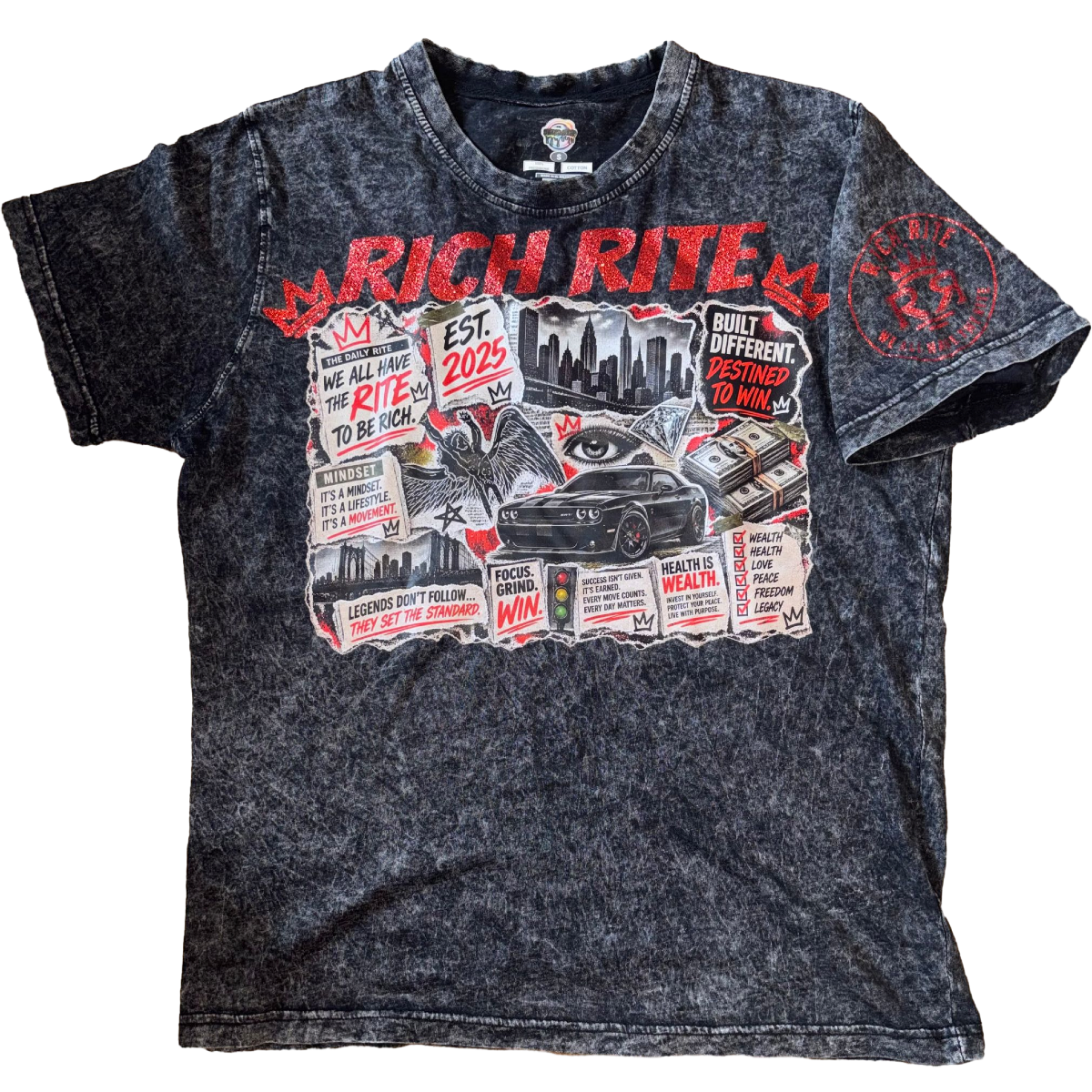 Rich Rite Acid Wash Unisex T-Shirt