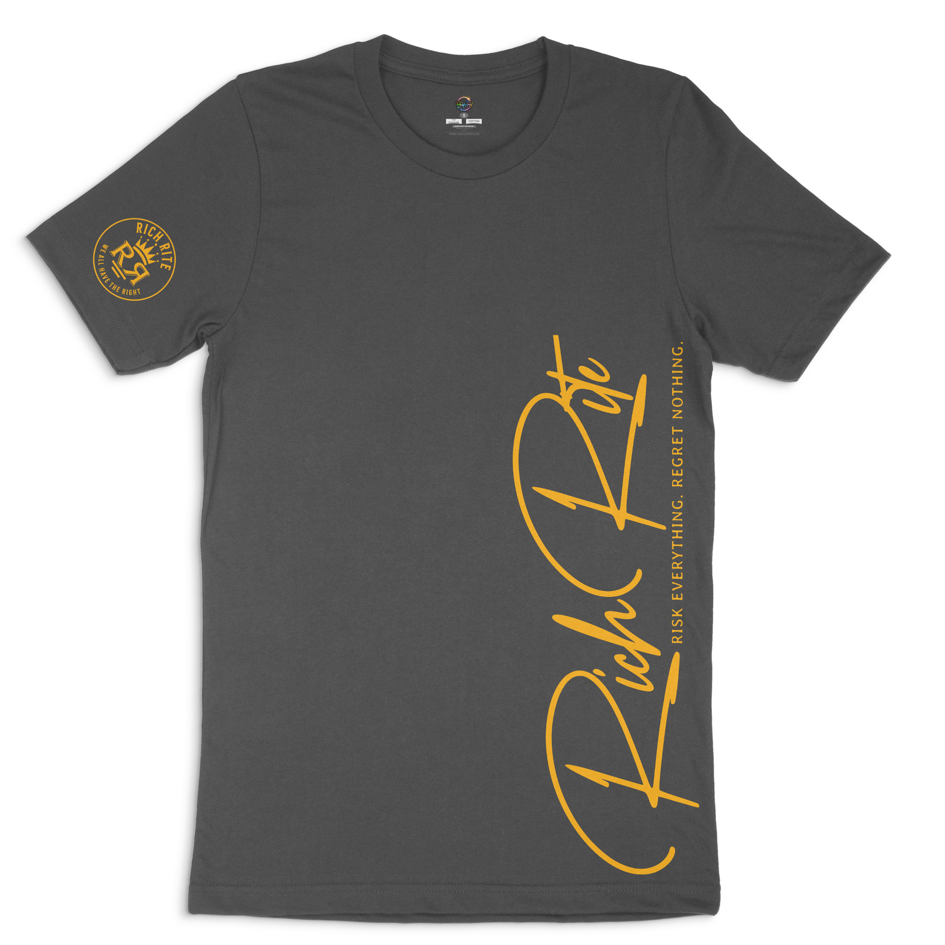 Rich Rite Risk Everything, Regret Nothing Double Sided Unisex T-shirt