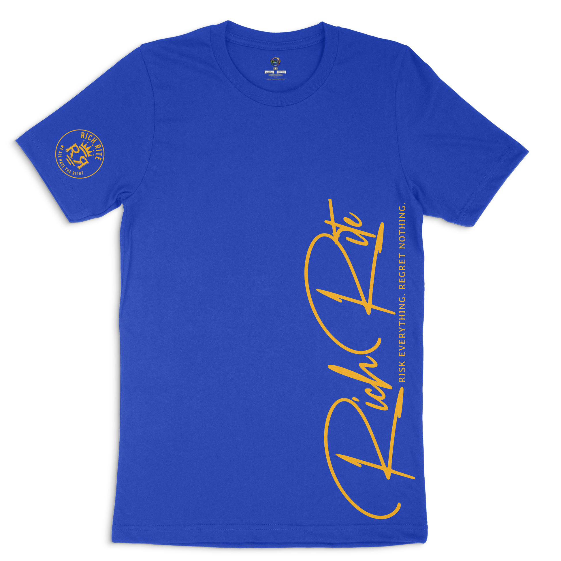 Rich Rite Risk Everything, Regret Nothing Double Sided Unisex T-shirt