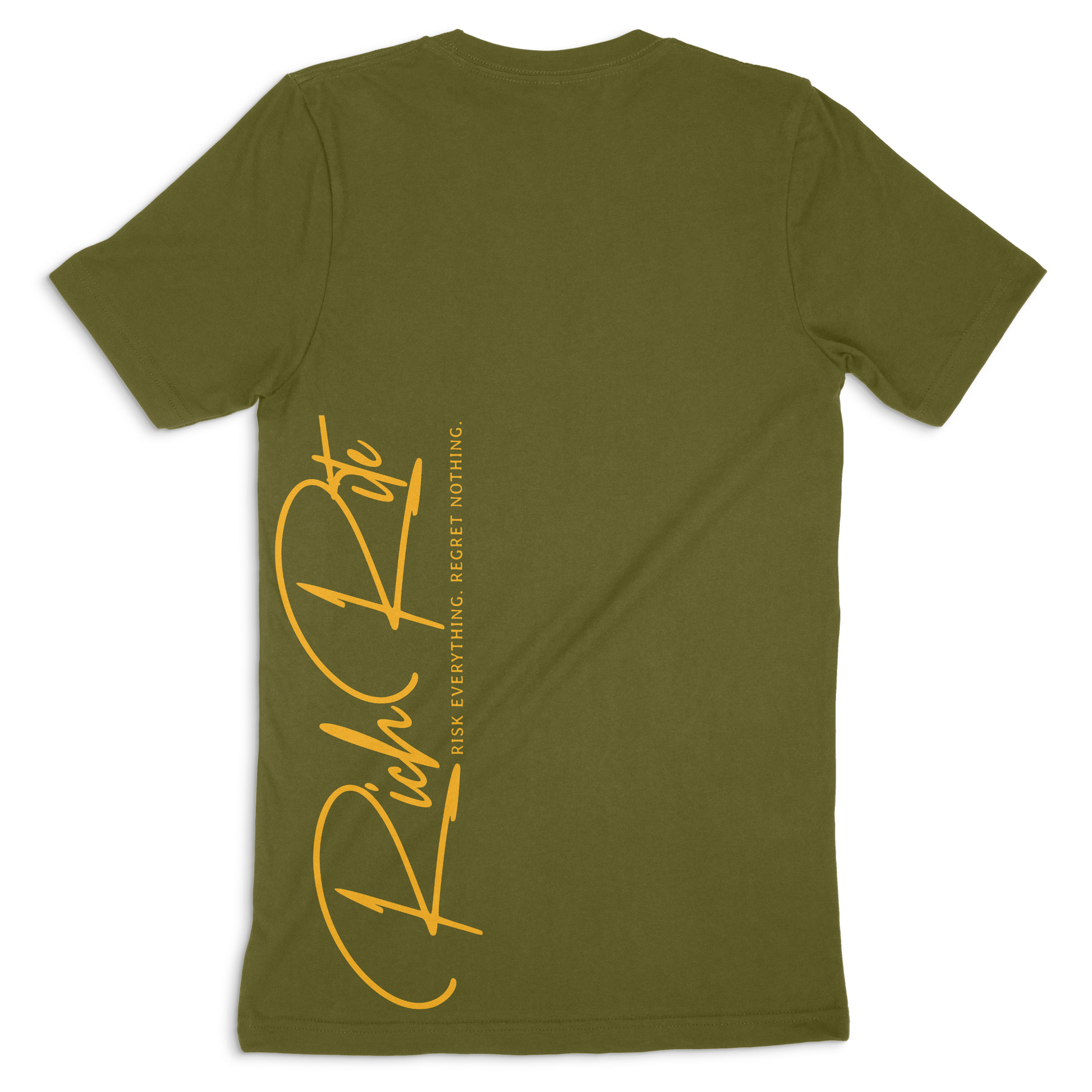 Rich Rite Risk Everything, Regret Nothing Double Sided Unisex T-shirt