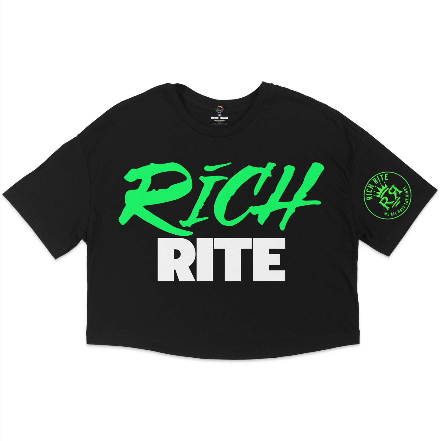 Lime Rich Rite Jersey Cropped T-shirt