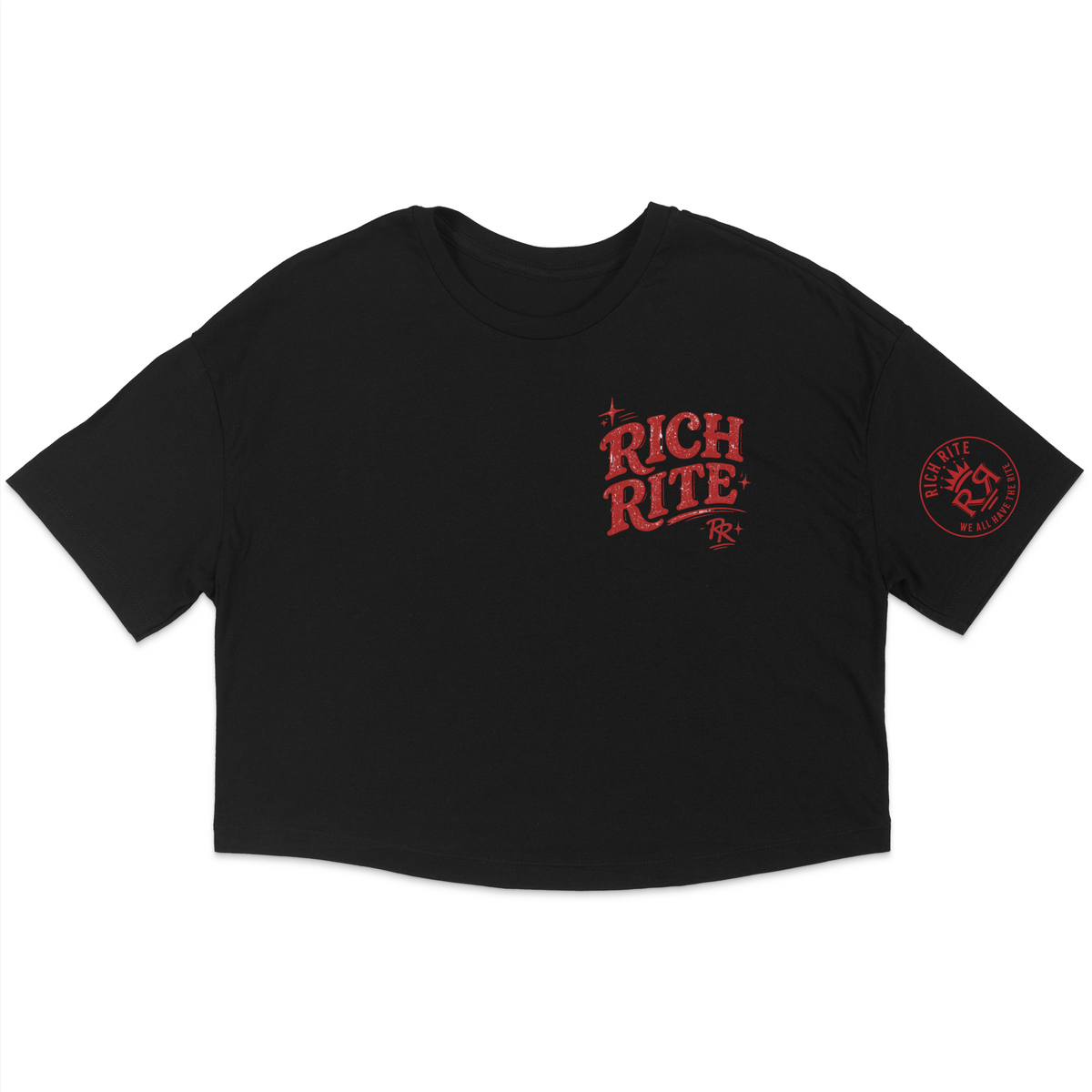 Rich Rite Front and Back Relaxed Fit Cropped T-Shirt