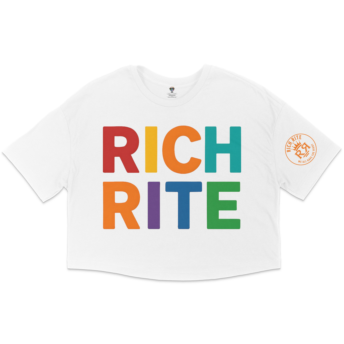 Rich Rite Colorful Logo Jersey Cropped T-Shirt