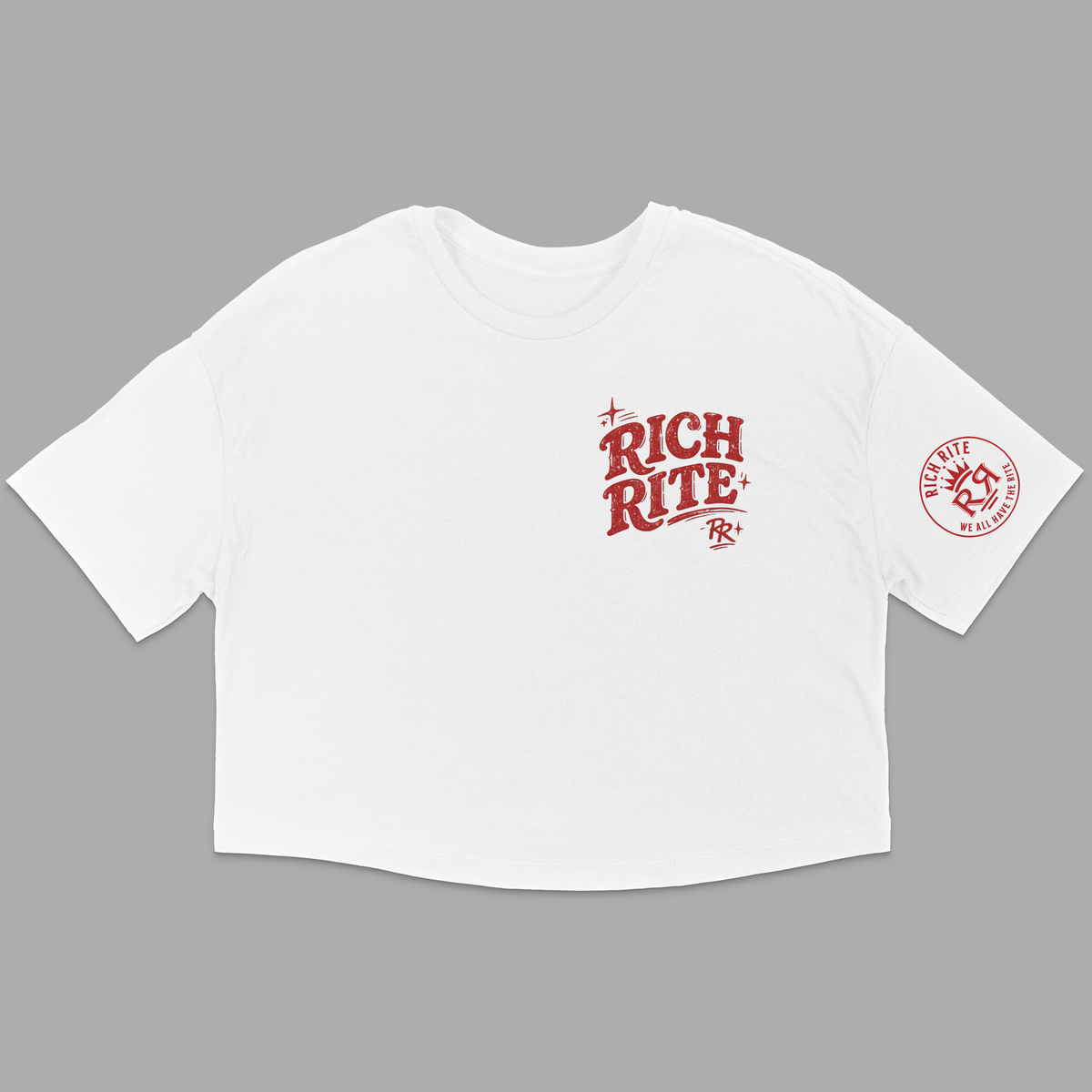 Rich Rite Front and Back Relaxed Fit Cropped T-Shirt