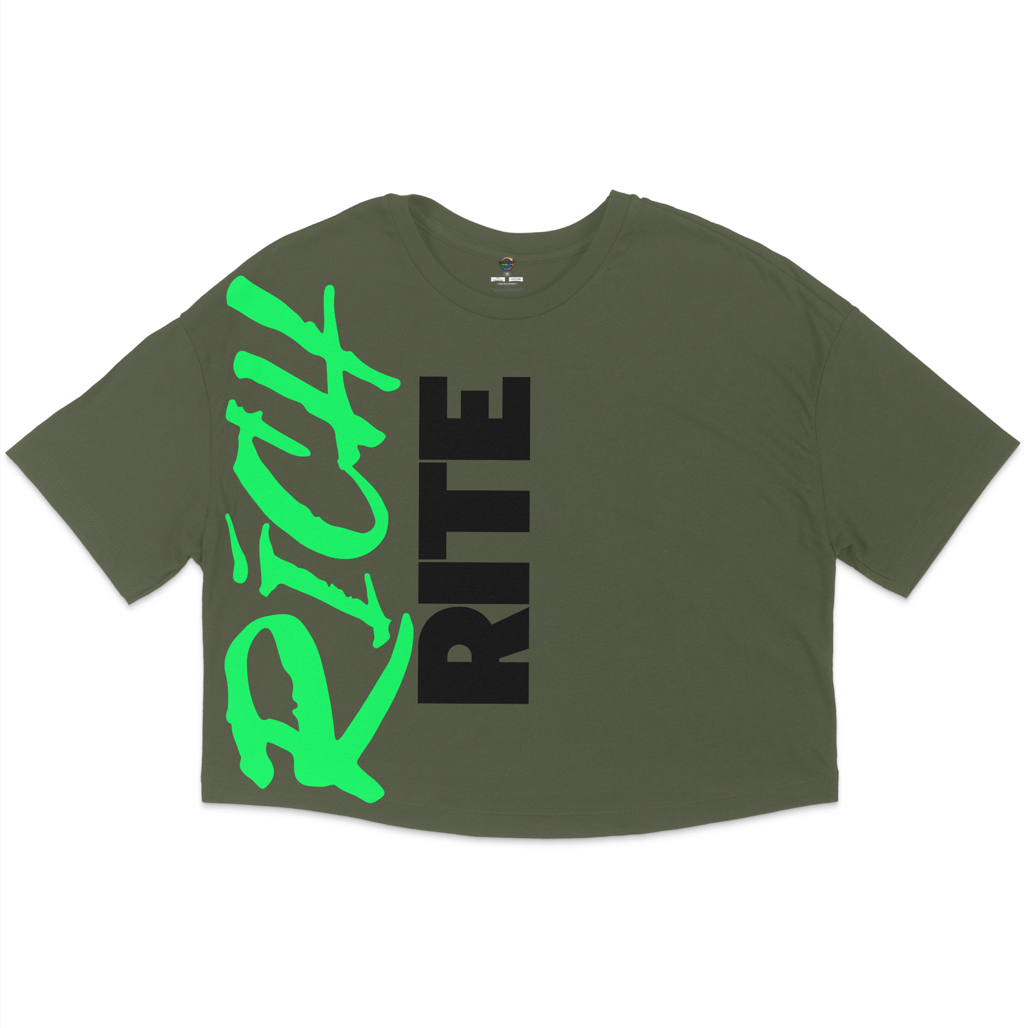 Rich Rite Front and Back Logo Jersey Crop Top