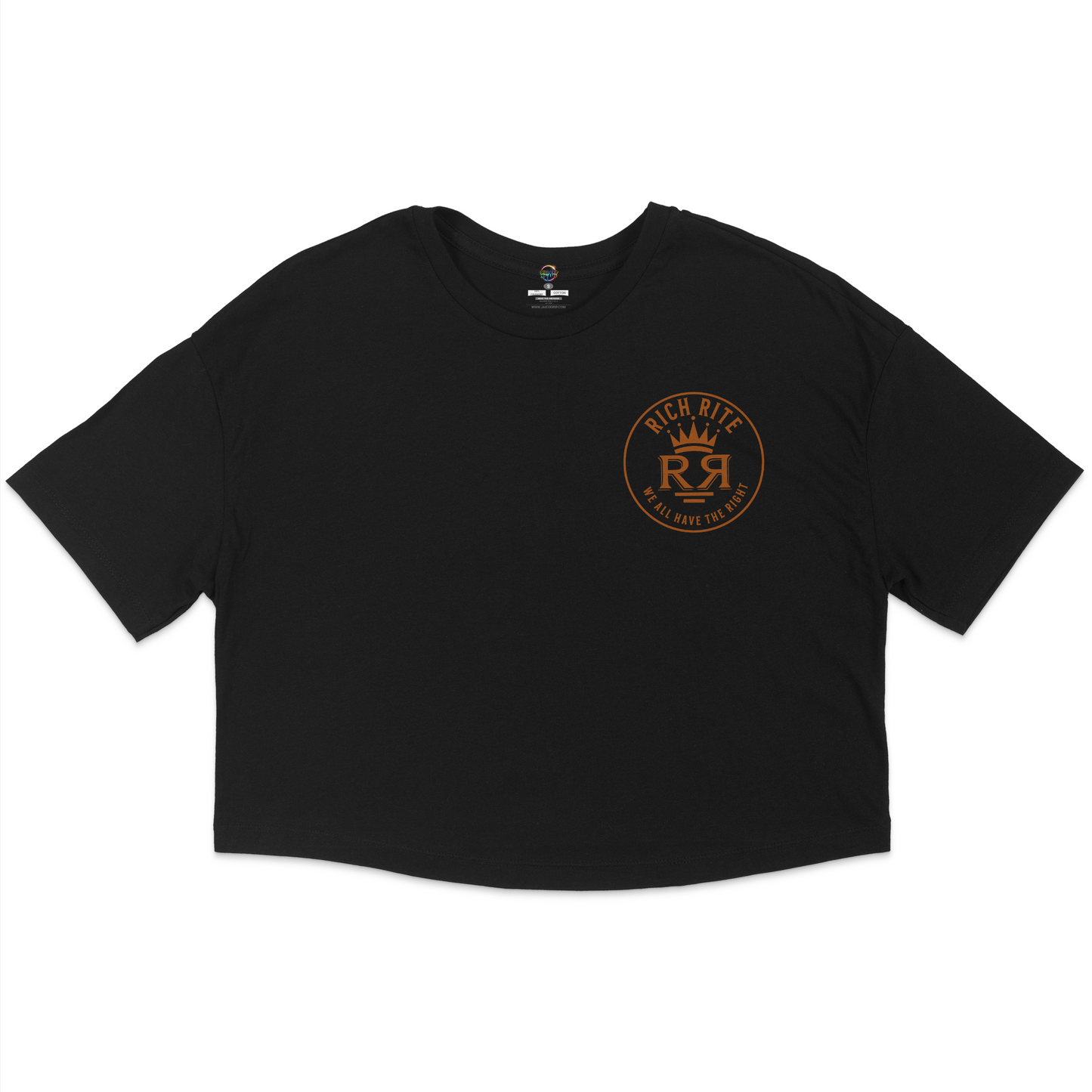 Rich Rite Rich Chocolate Front and Back Jersey Cropped T-Shirt