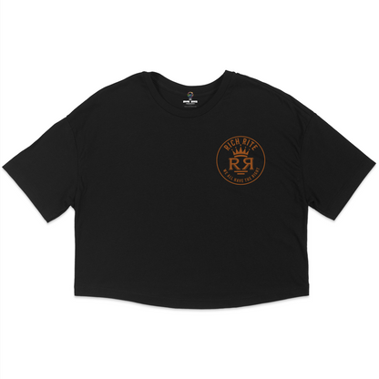 Rich Rite Rich Chocolate Front and Back Jersey Cropped T-Shirt